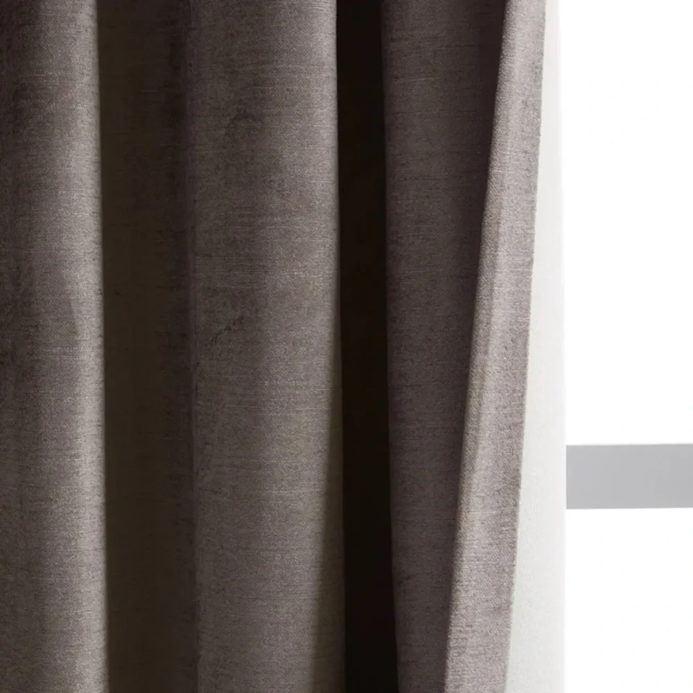NWOT QUINCE 48x108 Luster Velvet Room Darkening Curtain Slate 1339